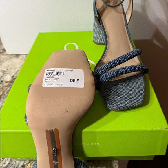 Kia Sandals Denim Heel - Sam Edelman - Picture 6 of 7